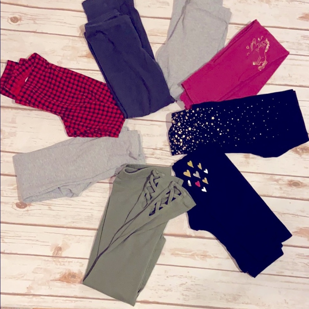 8 pairs of girls old navy leggings bundle.